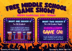 Family Game Night 3/5/26 for 7th & 8th Grade at 6:30PM